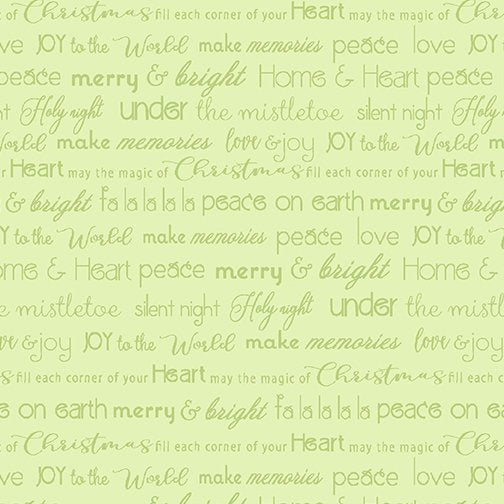 Merry & Bright Words - Lt Green