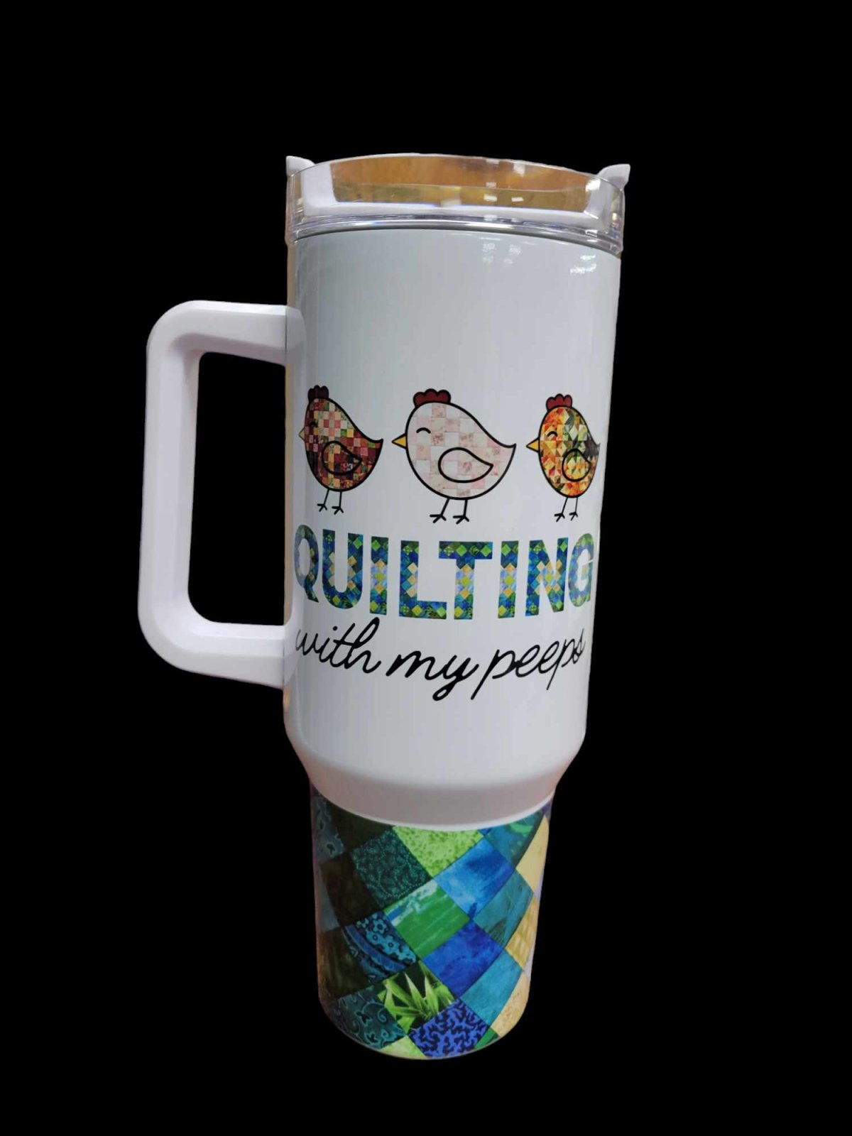 Quilting with My Peeps - White - 40oz Mug