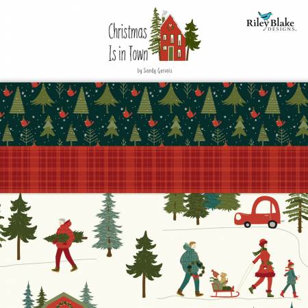 Christmas Village Fat Quarter Bundle by Katherine Lenius outlets for Riley Blake (fq-12240-24)