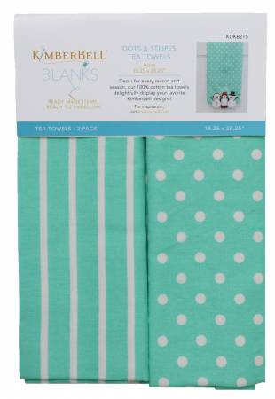 Dots and Stripes Tea Towels - Aqua