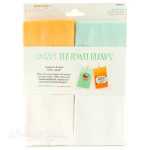 Ombre Tea Towel Set - Orange and Aqua