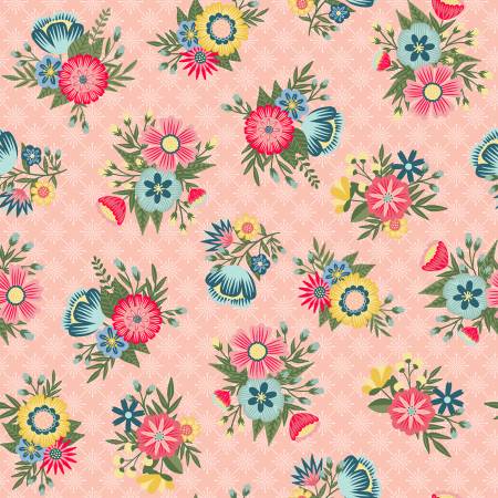 Vintage Flora - Pink Lattice Floral