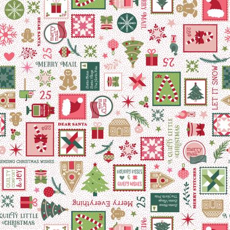 Quilty Little Christmas - Merry Mail Christmas - White