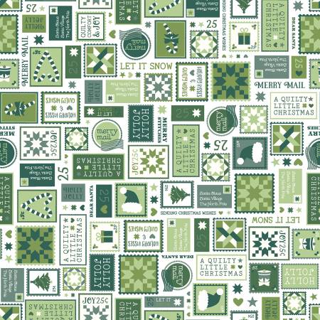 Quilty Little Christmas - Letters Christmas - Green