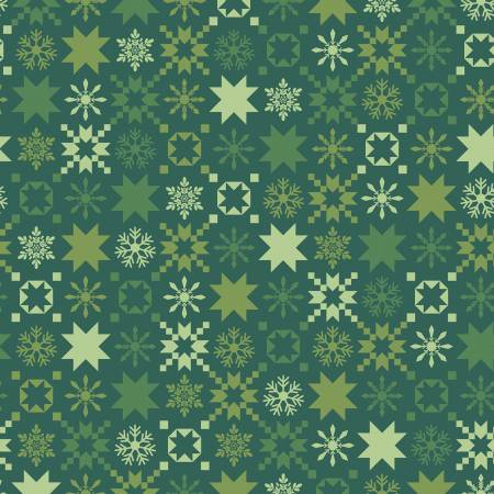 Quilty Little Christmas - Snowflake - Green