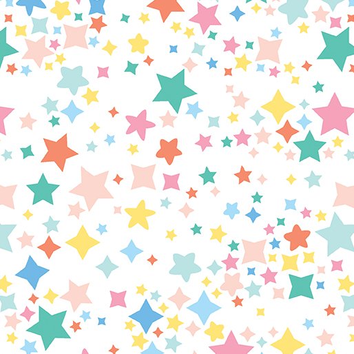 Twinkle Stars Flannel - White