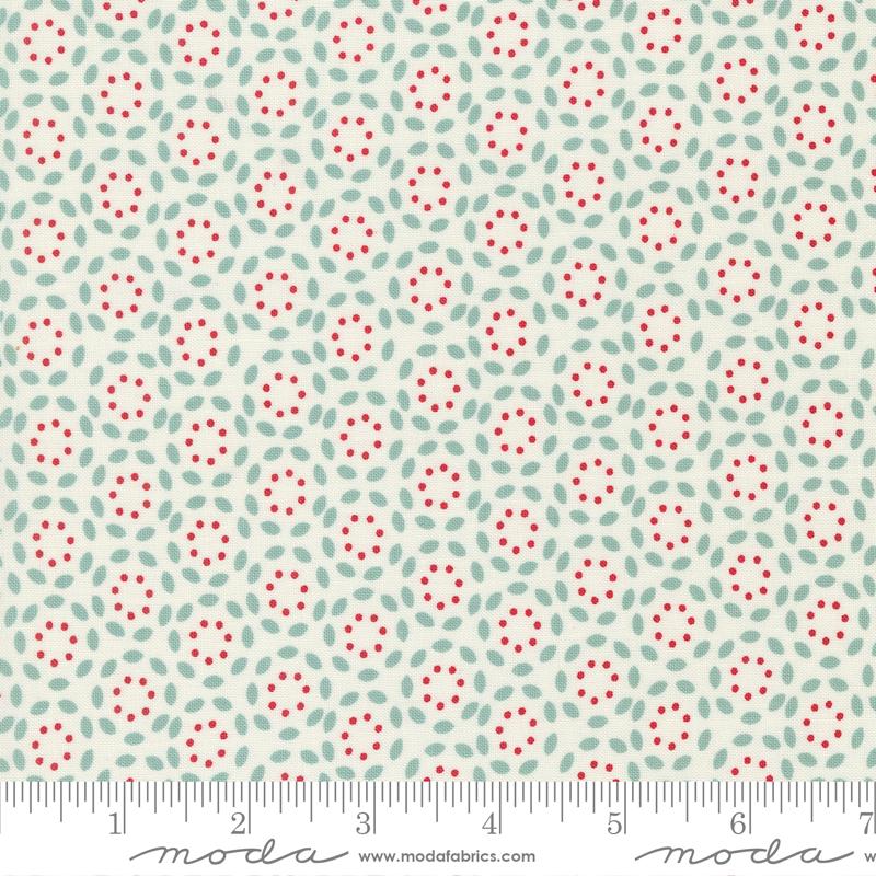 Vintage Petals Cream -  Aqua