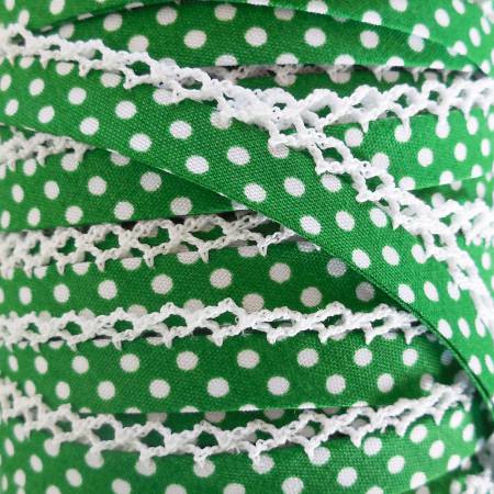 Kelly Green - Polka Dot Bias Tape