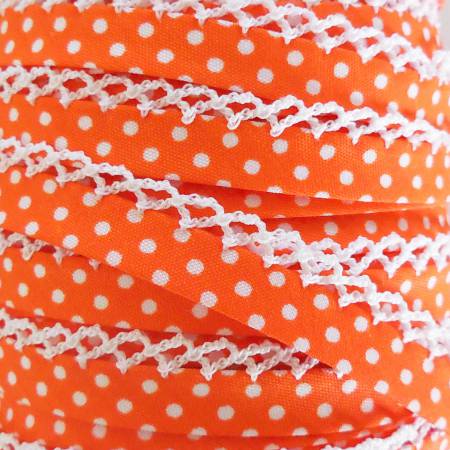 Orange - Polka Dot Bias Tape