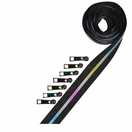 Metallic Zipper Tape Rainbow