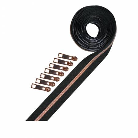 Metallic Zipper Tape Rose Gold