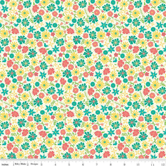 Gingham Cottage Flowers Cream
