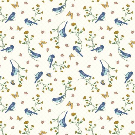 Melody Floral Birds - Cloud