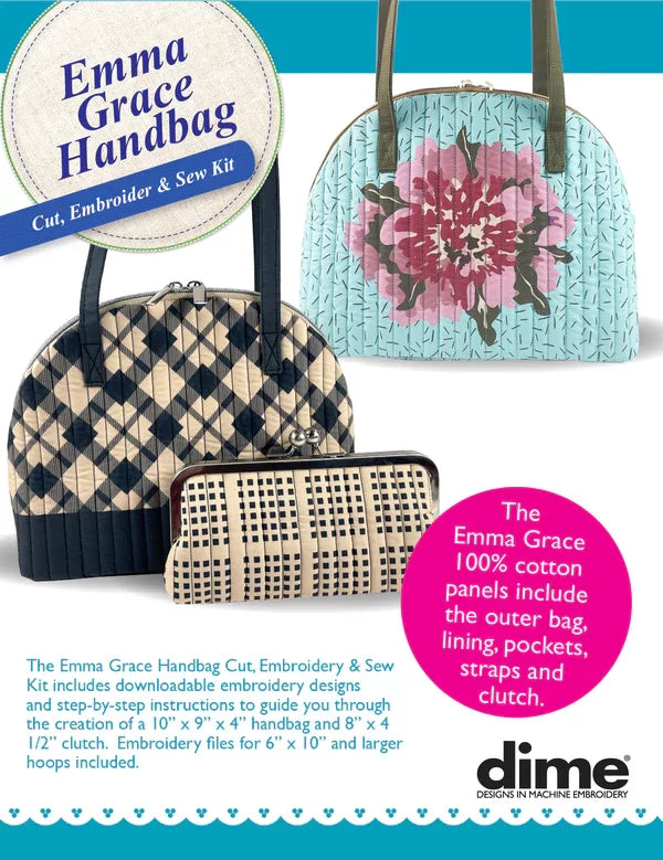 Emma Grace Cut & Sew Handbag Kit - Floral & Tartan