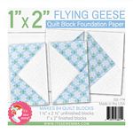 Flying Geese Quilt Block 1" x 2" Foundation Paper