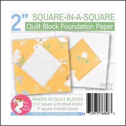 2" Square-in-a-Square Quilt Block Foundation Paper