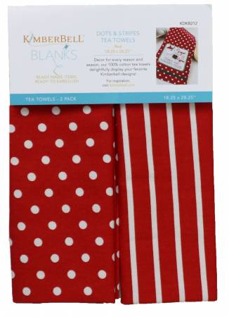 Dots and Stripes Tea Towels Red