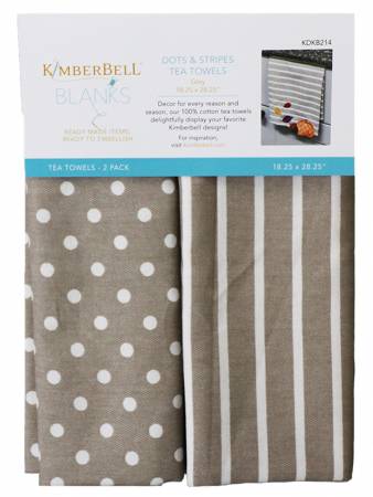 Dots and Stripes Tea Towels - Grey