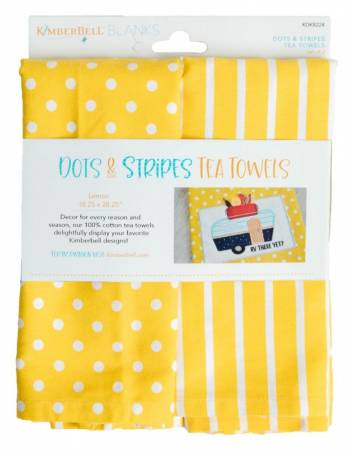 Dots & Stripes Tea Towels - Lemon