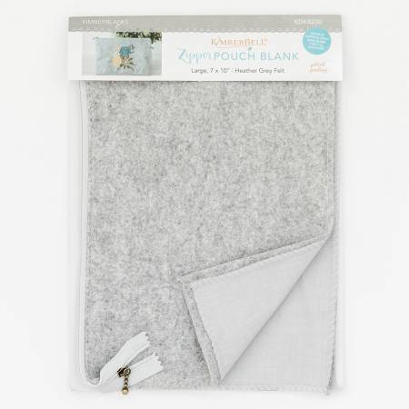 Zipper Pouch Blank Heather Felt Large -  Gray