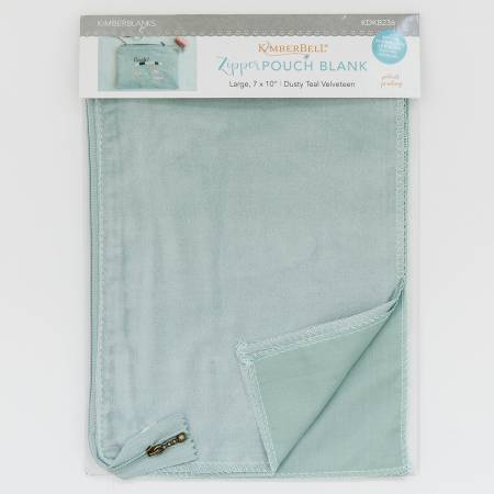 Zipper Pouch Blank  Velveteen Large - Teal