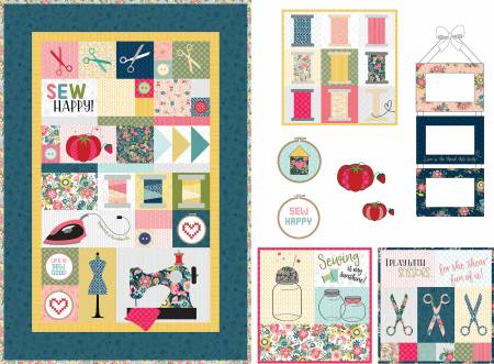 Quilt Kit - Vintage Floral, 8 projects plus binding & backing