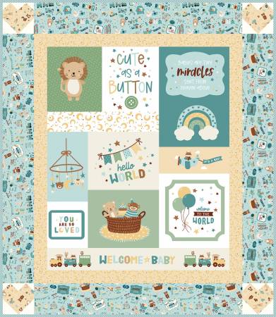 Baby Boy Cute as a Button Panel Quilt Kit