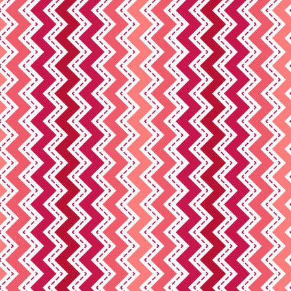 KimberBell Basics - Zig Zag - Red/Pink