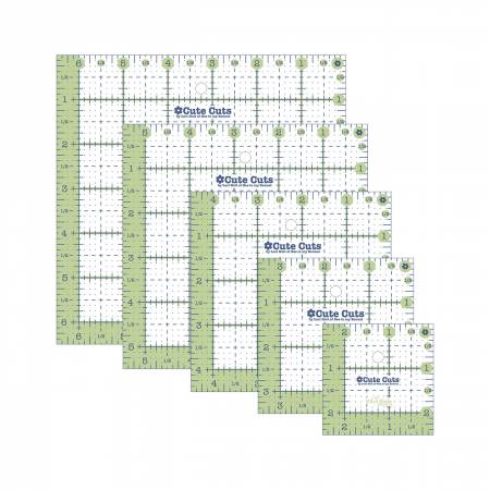 Lori Holt Cute Cuts Square Ruler Pack - 2-1/2in,3-1/2in,4-1/2in,5-1/2in,6-1/2in