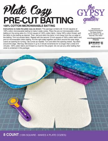 Plate Cozy Pre Cut Batting  8ct