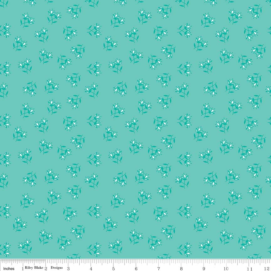 Flora Floral - Teal