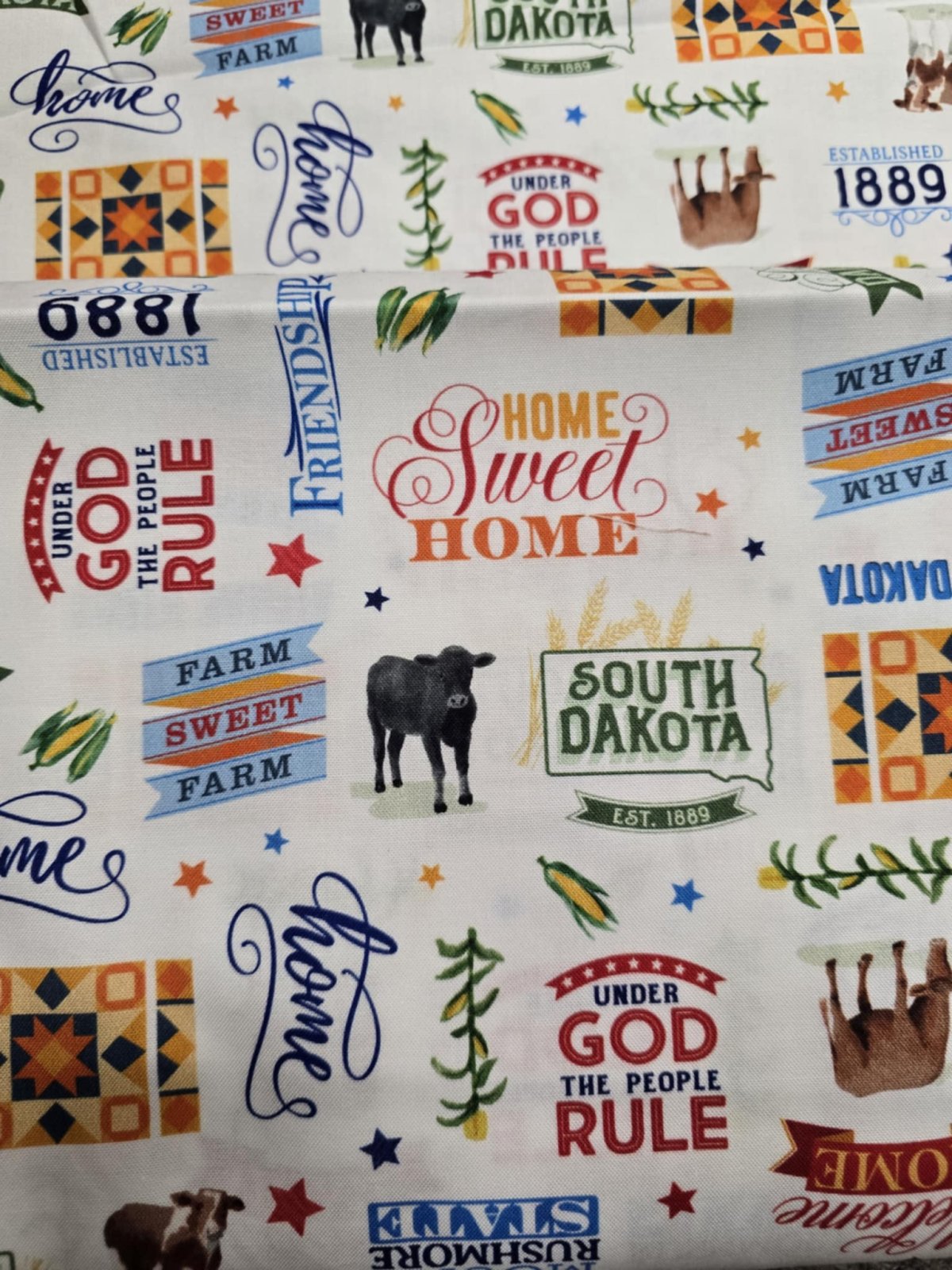 South Dakota Words - White Multi