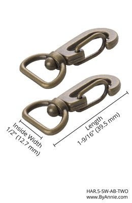 Swivel hook .5" 2ct Nickel