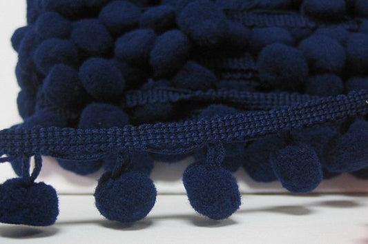 Mini Pom Poms-Navy