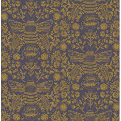 Summer in the Cotswolds - Bee's Knees - Twilight Metallic Fabric