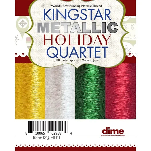 Kingstar Metallic Thread Kit Holiday Quartet 4 Spools