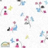 HOLLIES FLOWERS White Ground Multi Colored Flowers